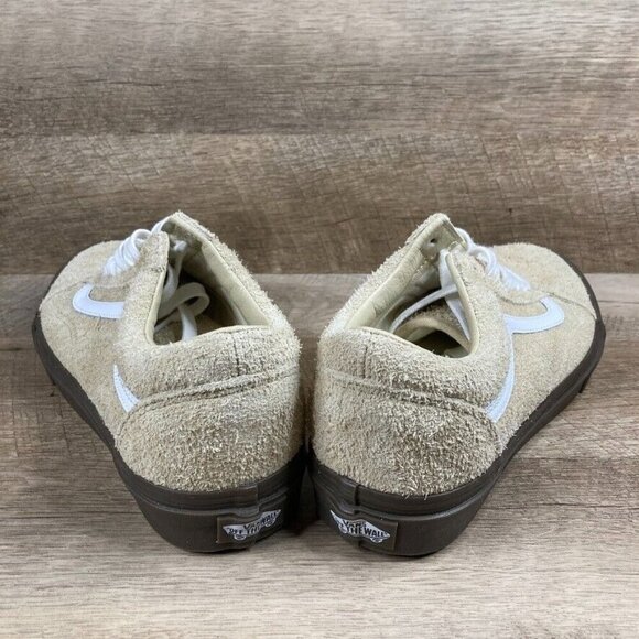 VANS Old Skool Hairy Suede Khaki Tan Brown Sneakers Shoes Mens 8 Womens 9.5 NEW - Picture 5 of 9